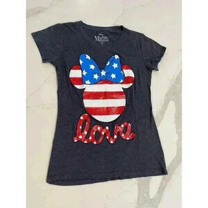Disney Minnie Mouse 4th of July American Flag Patriotic Shirt Women’s Size Small